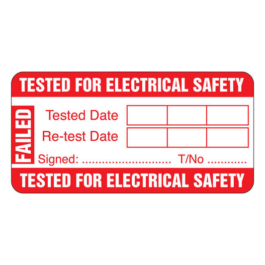 PAT Test Failed Labels | 50x25mm | 100/Pack