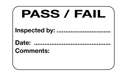 QC Pass / Fail Labels | 40x25mm | 100/Pack
