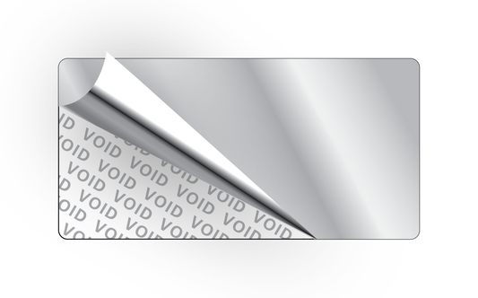 Silver Void Stickers | 40x20mm | 100/Pack