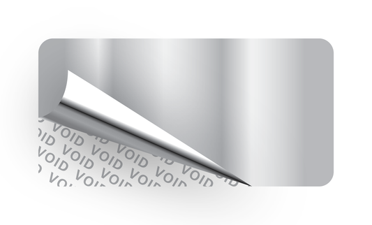 Silver Void Stickers | 50x25mm | 100/Pack